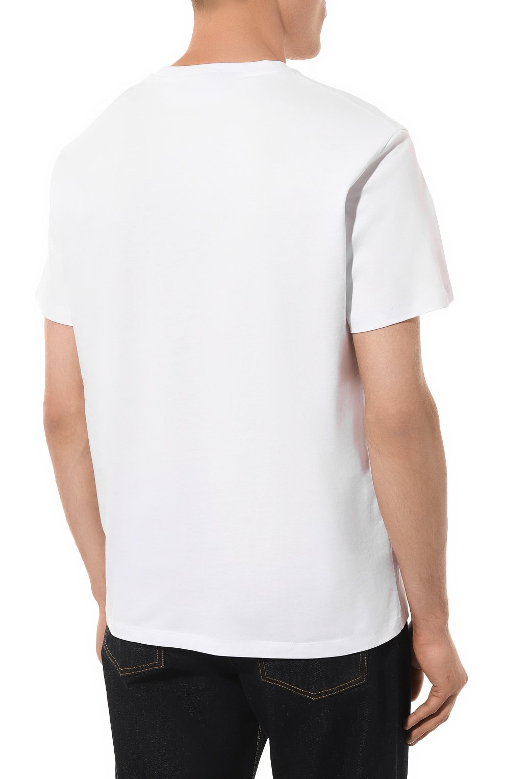 Мужская комплект из двух футболок NEIL BARRETT белого цвета, арт. PBJT170 U536C | Фото 4 (Принт: Без принта; Рукава: Короткие; Длина (для топов): Стандартные; Материал внешний: Хлопок; Стили: Кэжуэл)