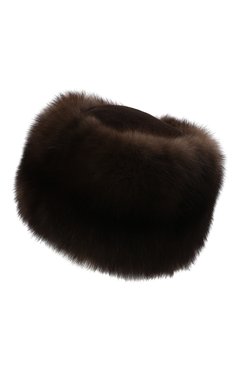 Женская шапка из меха норки и соболя FURLAND коричневого цвета, арт. 0195119710011100001 | Фото 3 (Материал: Натуральный мех)