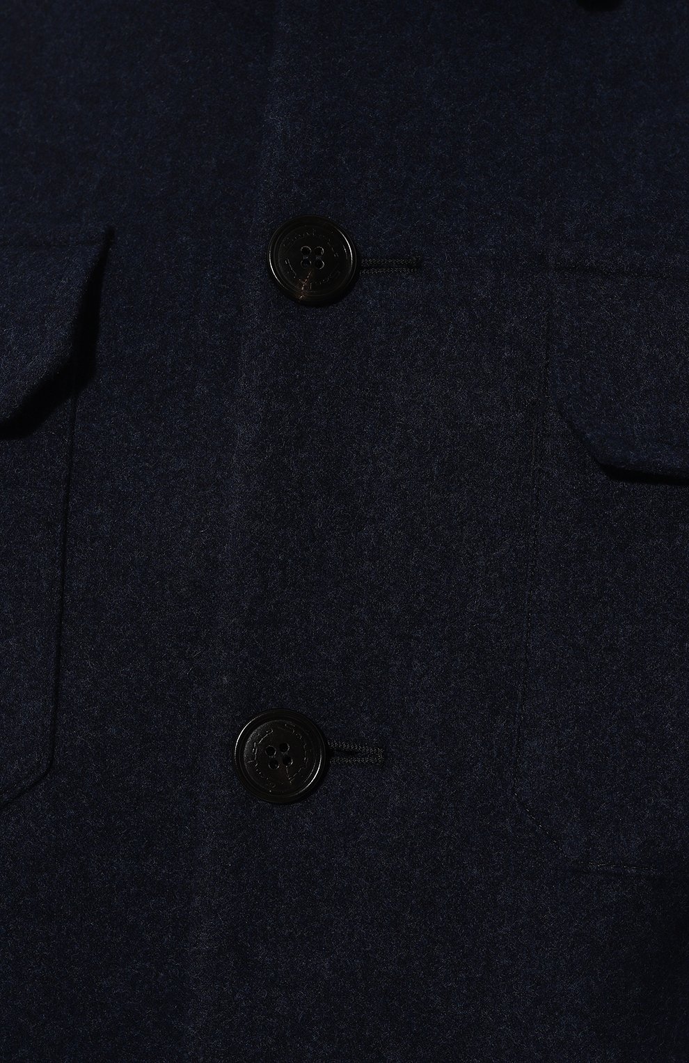 Мужская шерстяная куртка-рубашка SARTORIO темно-синего цвета, арт. SFURATS0693702 | Фото 5 (Кросс-КТ: Куртка; Мужское Кросс-КТ: шерсть и кашемир; Материал внешний: Шерсть; Рукава: Длинные; Материал сплава: Проставлено; Драгоценные камни: Проставлено; Длина (верхняя одежда): Короткие; Стили: Кэжуэл)