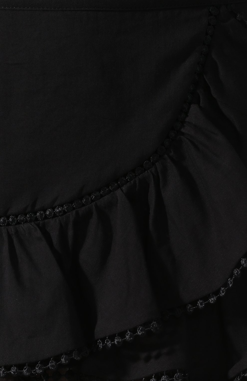 Женская хлопковая юбка CHARO RUIZ IBIZA черного цвета, арт. 91402 | Фото 5 (Длина Ж (юбки, платья, шорты): Мини; Женское Кросс-КТ: Юбка-одежда; Материал внешний: Хлопок; Материал подклада: Хлопок; Статус проверки: Проверена категория)