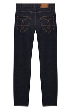 Детские джинсы VERSACE синего цвета, арт. YD000245/A236381/8A-14A | Фото 2 (Детали: Однотонный; Региональные ограничения белый список (Axapta Mercury): RU; Материал внешний: Хлопок; Ростовка одежда: 10 - 11 лет | 140 - 146см, 12 лет | 152 см, 16 лет | 164 см, 8 лет | 128 см)