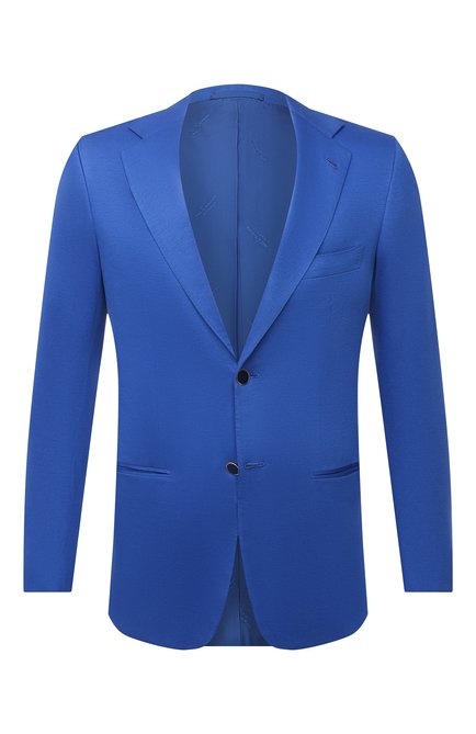 Мужской хлопковый пиджак KITON синего цвета по цене 399500 руб., арт. UG81H07715 | Фото 1