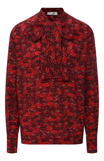 Женская шелковая блузка VALENTINO красного цвета по цене 156500 руб., арт. VB3AE5U062W | Фото 1