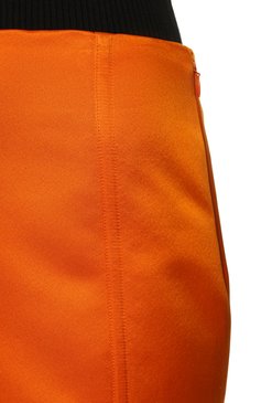 Женская шелковая юбка PRADA оранжевого цвета, арт. P101UG-393-F0049-221 | Фото 5 (Материал внешний: Шелк; Стили: Гламурный; Длина Ж (юбки, платья, шорты): Мини; Женское Кросс-КТ: Юбка-одежда)