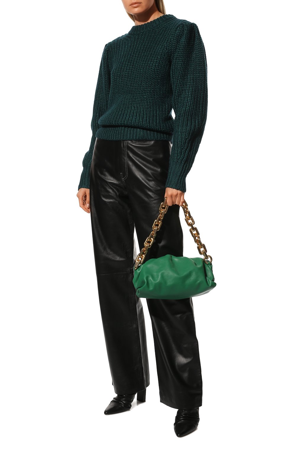 Женская сумка chain pouch BOTTEGA VENETA зеленого цвета, арт. 620230/VCP40 | Фото 7 (Сумки-технические: Сумки через плечо, Сумки top-handle; Размер: medium; Материал: Натуральная кожа; Региональные ограничения белый список (Axapta Mercury): RU)