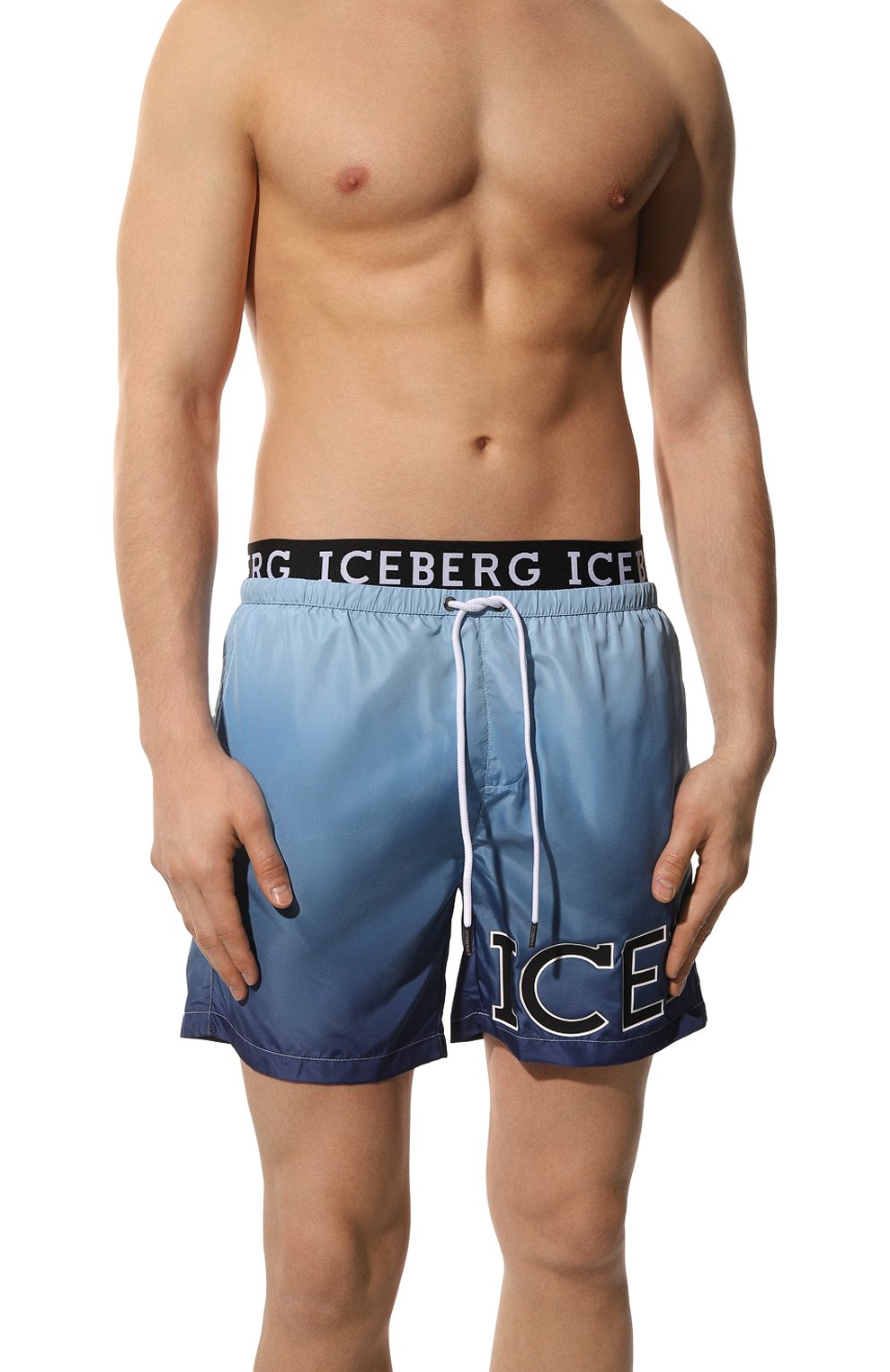 Мужские плавки-шорты ICEBERG разноцветного цвета, арт. ICE3MBM11 | Фото 2 (Материал внешний: Синтетический материал; Принт: С принтом; Мужское Кросс-КТ: плавки-шорты)