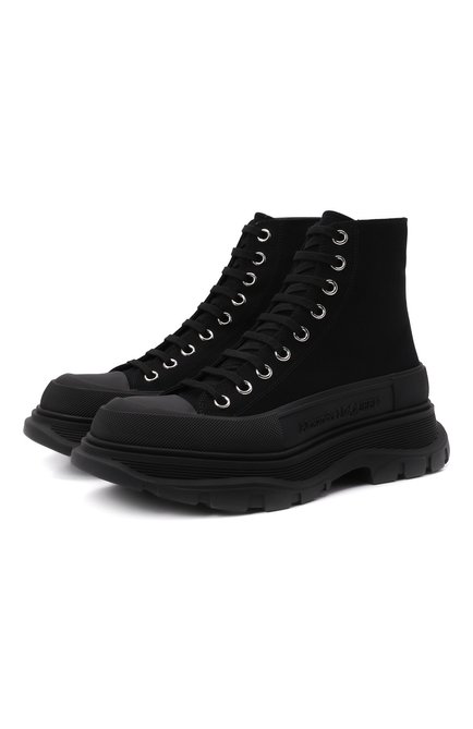 Женские текстильные ботинки tread slick ALEXANDER MCQUEEN черного цвета по цене 66800 руб., арт. 611706/W4L32 | Фото 1