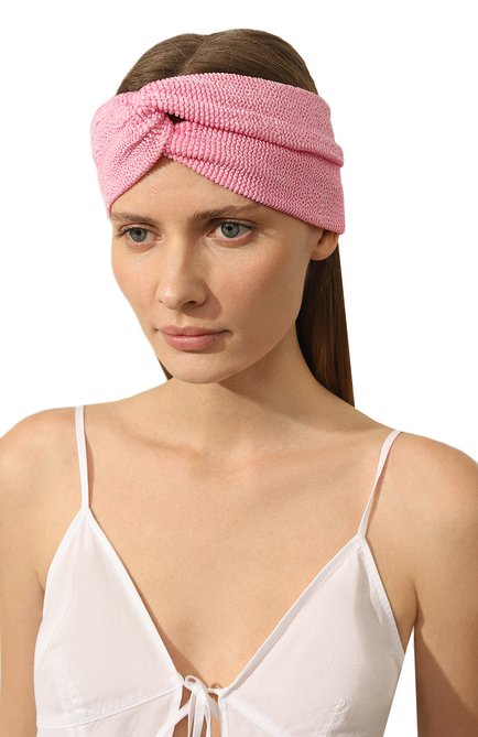 Женская повязка на голову BOND-EYE AUSTRALIA розового цвета, арт. BOUND334M | Фото 2 (Материал: Текстиль, Синтетический материал)