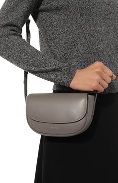 Женская сумка swing mini FRENZLAUER серого цвета, арт. C5 | Фото 2 (Сумки-технические: Сумки через плечо; Материал: Натуральная кожа; Материал сплава: Проставлено; Размер: mini; Ремень/цепочка: На ремешке; Драгоценные камни: Проставле но)