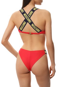 Женский бра-топ MOSCHINO красного цвета, арт. 231V2/A5709/4901 | Фото 3 (Женское Кросс-КТ: Раздельные купальники; Материал внешний: Синтетический материал; Материал сплава: Проставлено; Нос: Не проставлено)