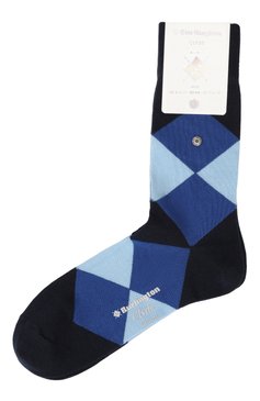 Мужские хлопковые носки BURLINGTON темно-синего цвета, арт. 21092 | Фото 1 (Материал сплава: Проставлено; Кросс-КТ: Носки; Нос: Не проставлено; Материал внешний: Хлопок)