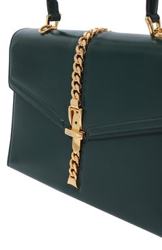 Женская сумка sylvie 1969 small GUCCI темно-зеленого цвета, арт. 602781 1DB0G | Фото 3 (Сумки-технические: Сумки top-handle; Материал: Натуральная кожа; Ремень/цепочка: На ремешке; Размер: small)