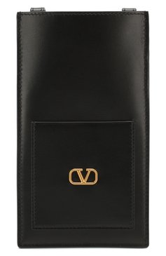 Кожаный чехол для iphone VALENTINO черного цвета, арт. TY0P0R52/XBX | Фото 1 (Женское Кросс-КТ: Кожа iPhone; Материал: Кожа)
