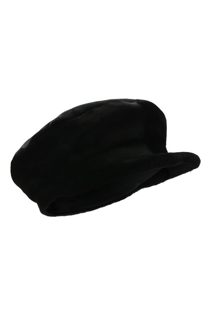 Женская кепи из меха норки KUSSENKOVV черного цвета, арт. 121510002429 | Фото 1 (Материал: Натурал�ьный мех)