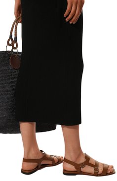 Женские кожаные сандалии SANTONI коричневого цвета, арт. WH0F70055HA1TBGNC51 | Фото 3 (Материал внешний: Кожа; Материал внутренний: Натуральная кожа)