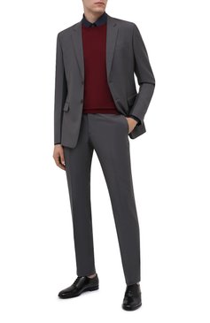 Мужские кожаные оксфорды PRADA черного цвета, арт. 2EB187-P39-F0002-X001 | Фото 2 (Материал внешний: Кожа; Мужское Кросс-КТ: Броги-обувь; Стили: Классический)