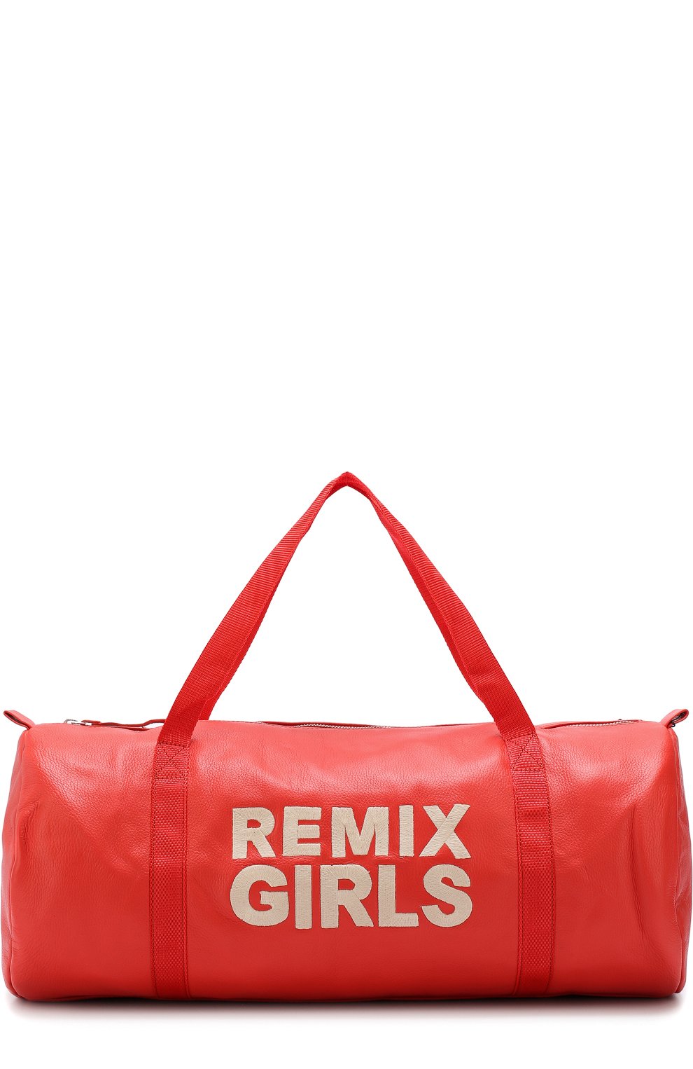 Детская спортивная сумка с вышивкой DESIGNERS, REMIX GIRLS красного цвета, арт. 13930 | Фото 1 (Материал: Натуральная кожа; Материал сплава: Проставлено, Проверено; Нос: Не проставлено; Статус проверки: Проверено, Проверена категория)