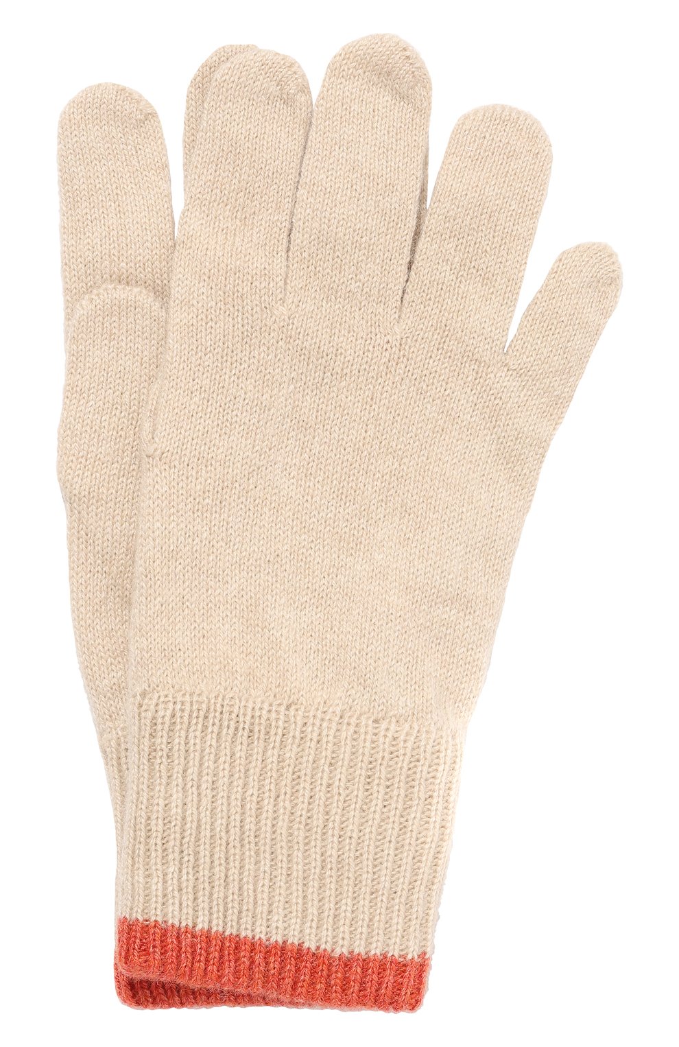 Детские кашемировые перчатки BRUNELLO CUCINELLI бежевого цвета, арт. B22M90100A | Фото 1 (Материал: Текстиль, Кашемир, Шерсть; Материал сплава: Проставлено; Нос: Не проставлено)
