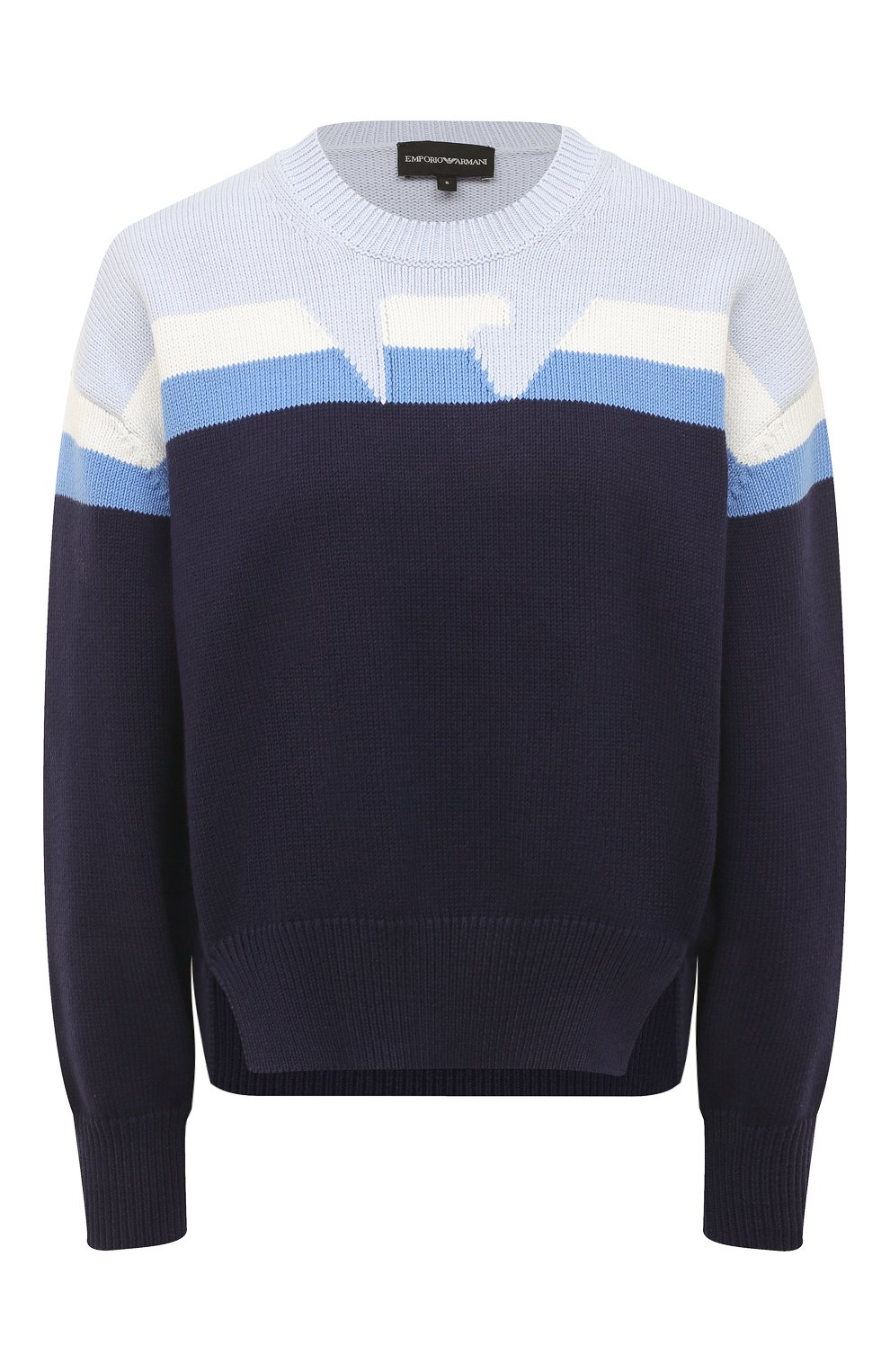 Хлопковый свитер Emporio Armani 3R2MT2/2M09Z, цвет синий, размер 42