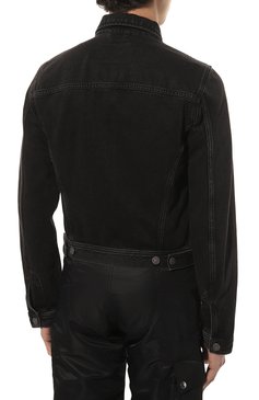 Мужская джинсовая куртка DIESEL черного цвета, арт. A03526/09B88 | Фото 4 (Кросс-КТ: Куртка, Деним; Рукава: Длинные; Материал сплава: Проставлено; Материал внешний: Хлопок, Деним; Драгоценные камни: Проставлено; Длина (верхняя одежда): Короткие; Стили: Кэжуэл)