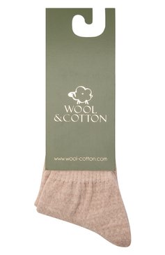 Детские шерстяные носки WOOL&COTTON бежевого цвета, арт. NLML | Фото 1 (Материал: Текстиль, Шерсть)