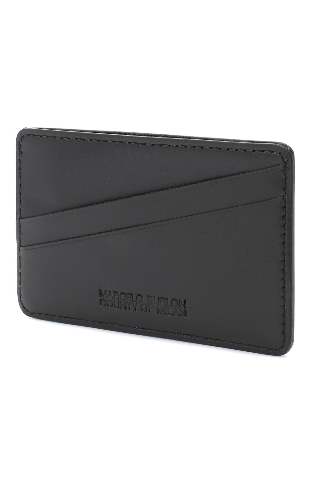 Мужской кожаный футляр для кредитных карт MARCELO BURLON черного цвета, арт. CMND008E20LEA001 | Фото 2 (Материал: Натуральная кожа)