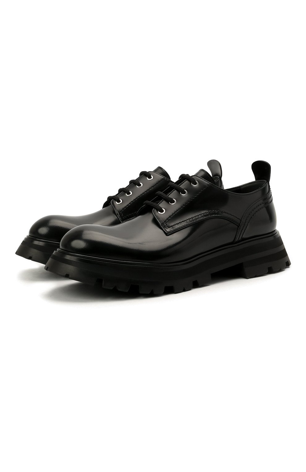 Кожаные ботинки Alexander McQueen Чёрный 657568/WHZ80 5559077
