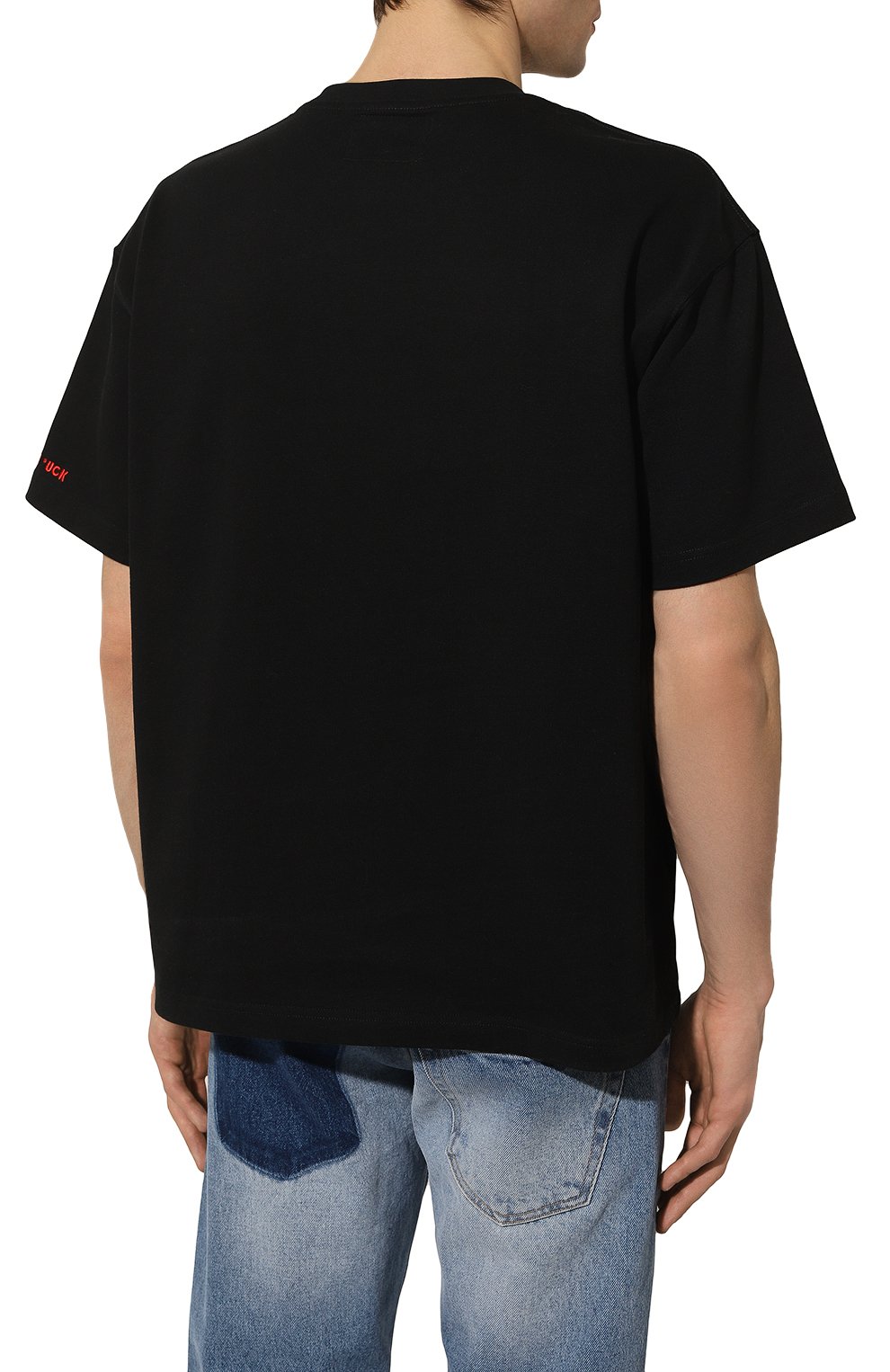 Мужская хлопковая футболка UNIQUE AS DUCK черного цвета, арт. TSHB1 | Фото 4 (Рукава: Короткие; Длина (для топов): Стандартные; Стили: Гранж; Принт: С принтом; Материал внешний: Хлопок)