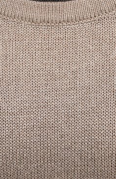 Женский хлопковый пуловер BRUNELLO CUCINELLI бежевого цвета, арт. M74767400 | Фото 5 (Рукава: Короткие; Длина (для топов): Удлиненные; Материал внешний: Хлопок; Женское Кросс-КТ: Пуловер-одежда; Размерность: Маломерит; Стили: Кэжуэл)