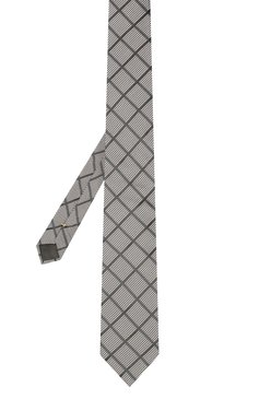 Мужской шелковый галстук CANALI черно-белого цвета, арт. 70/HJ03267 | Фото 3 (Принт: С принтом; Материал: Текстиль, Шелк)