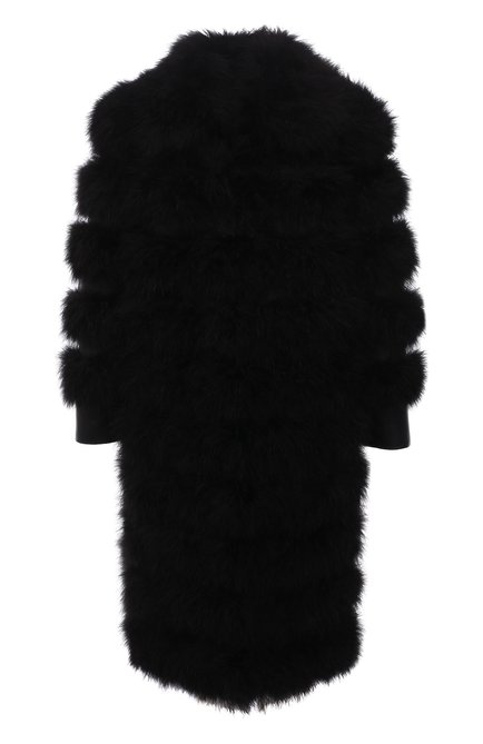 Женская шуба из овчины с отделкой перьями SAINT LAURENT черного цвета по цене 1815000 руб., арт. 658391/YCET2 | Фото 1