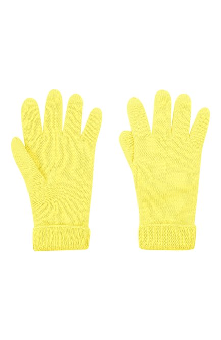 Детские шерстяные перчатки IL TRENINO желтого цвета, арт. 21 4063 | Фото 2 (Материал: Шерсть, Текстиль)