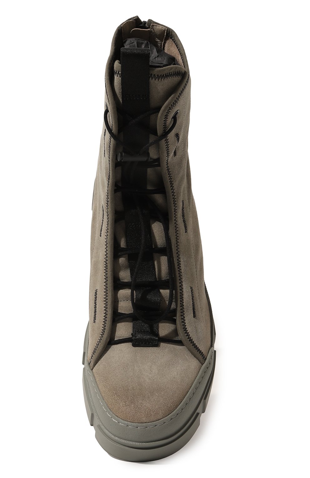 Мужские замшевые ботинки VIC MATIE хаки цвета, арт. 1C6202U_V06BEDBM64 | Фото 6 (Каблук высота: Высокий; Мужское Кросс-КТ: Ботинки-обувь; Материал внутренний: Натуральная кожа; Материал утеплителя: Без утеплителя; Подошва: Массивная; Материал внешний: Замша)