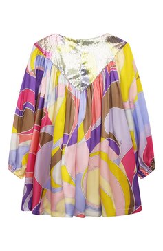 Детское платье EMILIO PUCCI разноцветного цвета, арт. 9O1220 | Фото 2 (Материал внешний: Шелк, Вискоза; Рукава: Длинные; Случай: Вечерний; Региональные ограничения белый список (Axapta Mercury): RU; Девочки Кросс-КТ: Платье-одежда; Ростовка одежда: 10 - 11 лет | 140 - 146см, 12 лет | 152 см, 4 года | 104 см, 6 лет | 116 см, 8 лет | 128 см)
