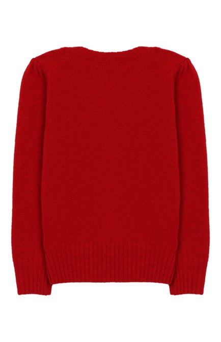 Детский пуловер из шерсти и кашемира POLO RALPH LAUREN красного цвета, арт. 311751019 | Фото 2 (Материал внешний: Шерсть; Рукава: Длинные; Статус проверки: Проверена категория; Принт: Без принта; Девочки Кросс-КТ: Пуловер-одежда; Ростовка одежда: 18 мес | 86 см, 3 года | 98 см)