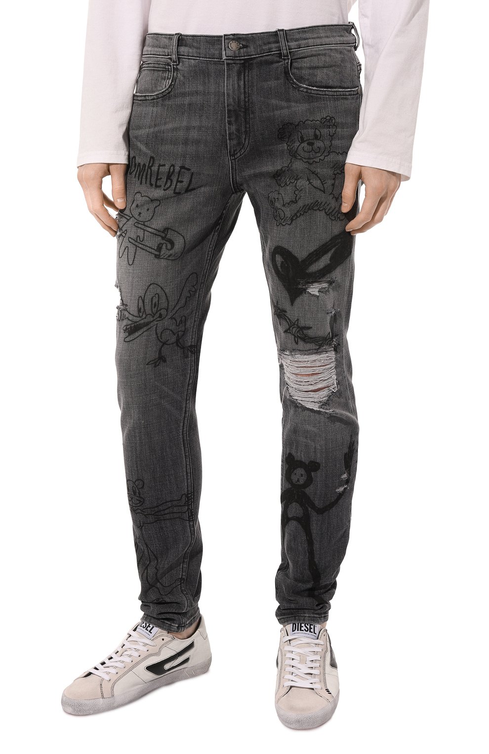 Джинсы DOMREBEL  SCRIBBLE/SKINNY JEANS Фото 3