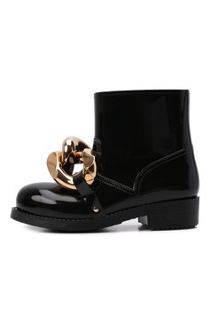 Женские резиновые сапоги chain JW ANDERSON черного цвета, арт. ANW37021A/14079 | Фото 4 (Каблук высота: Низкий; Региональные ограничения белый список (Axapta Mercury): Не проставлено; Материал сплава: Проставлено; Высота голенища: Низкие; Каблук тип: Устойчивый; Материал утеплителя: Без утеплителя; Материал внутренний: Текстиль; Подошва: Плоская; Драгоценные камни: Проставлено; Материал внешний: Резина)