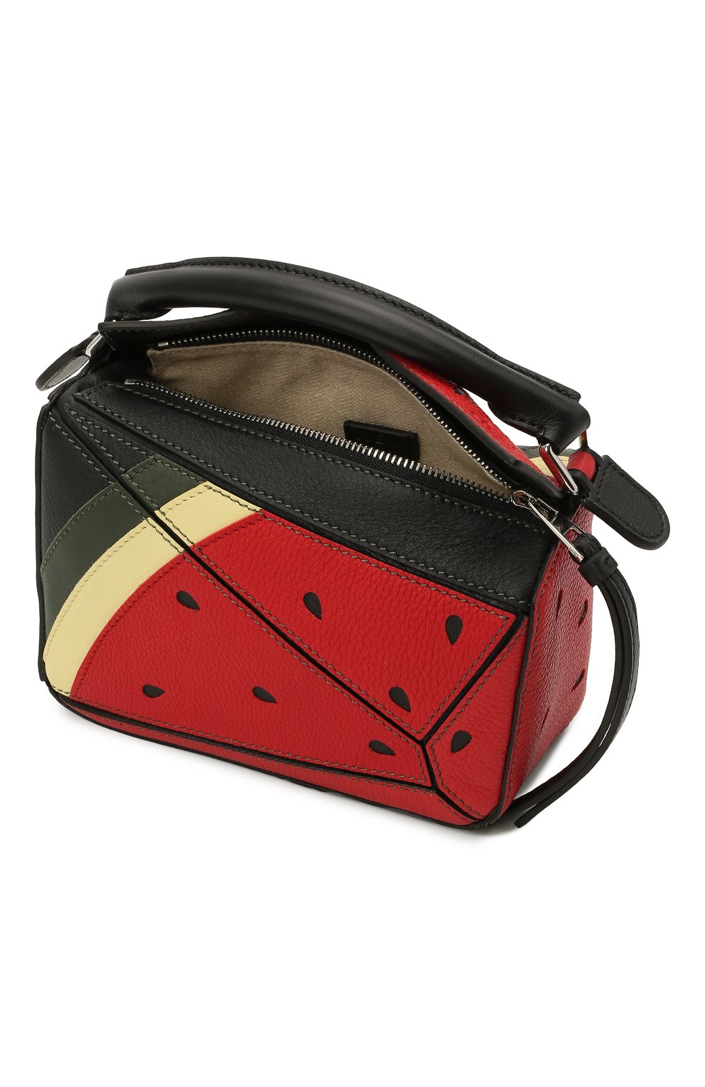 Женская сумка puzzle mini LOEWE красного цвета, арт. A510U95X38 | Фото 4 (Сумки-технические: Сумки через плечо, Сумки top-handle; Материал: Натуральная кожа; Размер: mini; Ремень/цепочка: На ремешке)