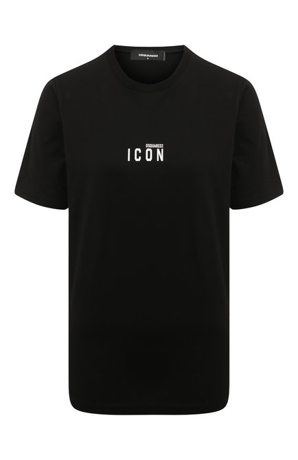 Женская хлопковая футболка DSQUARED2 черного цвета по цене 19950 руб., арт. S80GC0009/S23009 | Фото 1