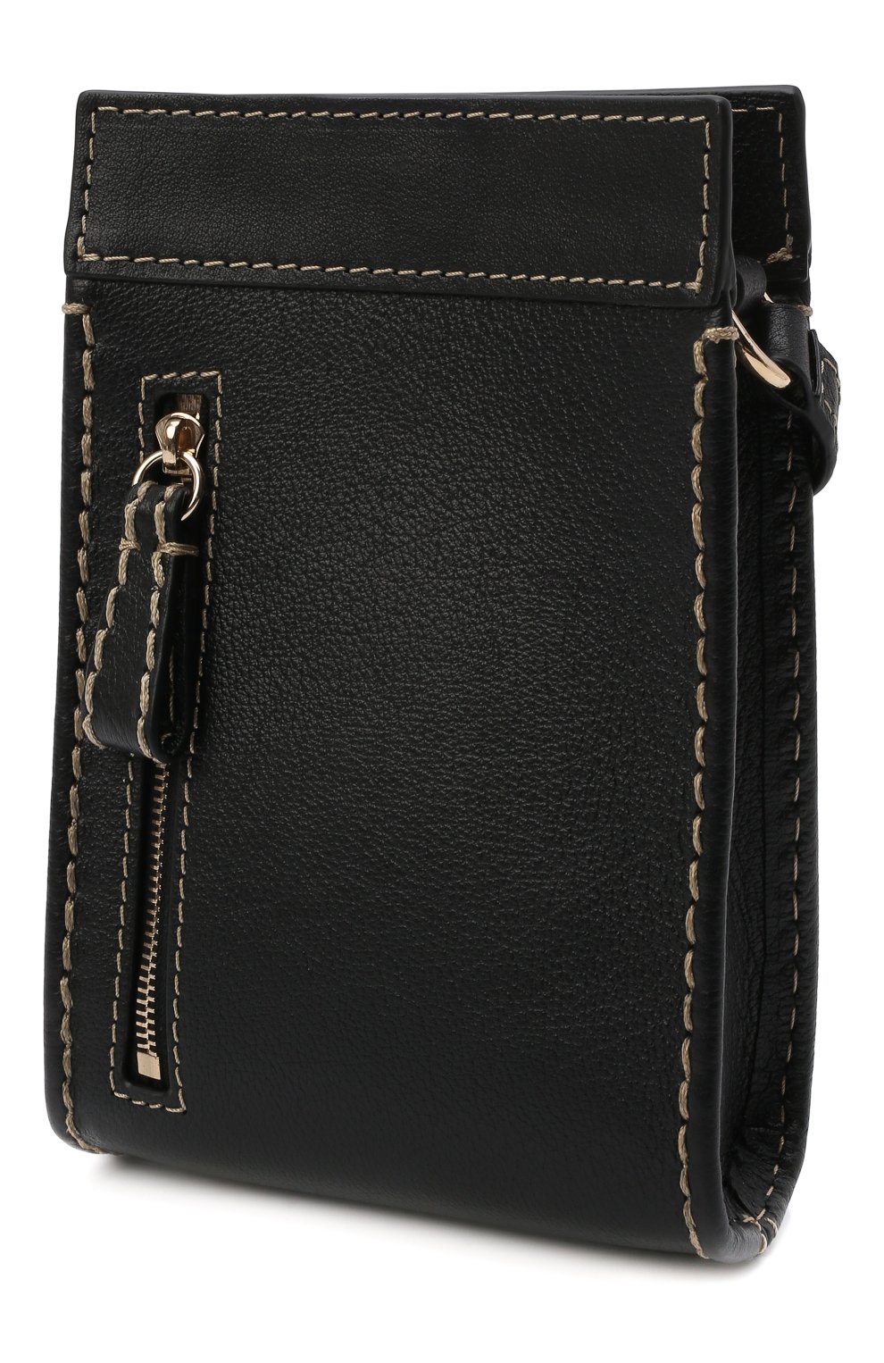 Кожаный чехол edith для iphone CHLOÉ черного цвета, арт. CHC21WP165F43 | Фото 5 (Женское Кросс-КТ: Кожа iPhone; Материал: Натуральная кожа)