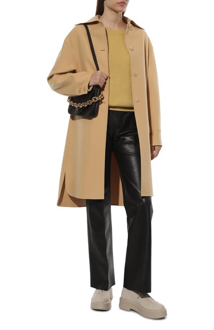 Женский хлопковый свитер BRUNELLO CUCINELLI желтого цвета, арт. M19717600 | Фото 2 (Длина (для топов): Стандартные; Материал внешний: Хлопок; Рукава: Длинные; Стили: Кэжуэл; Женское Кросс-КТ: Свитер-одежда)