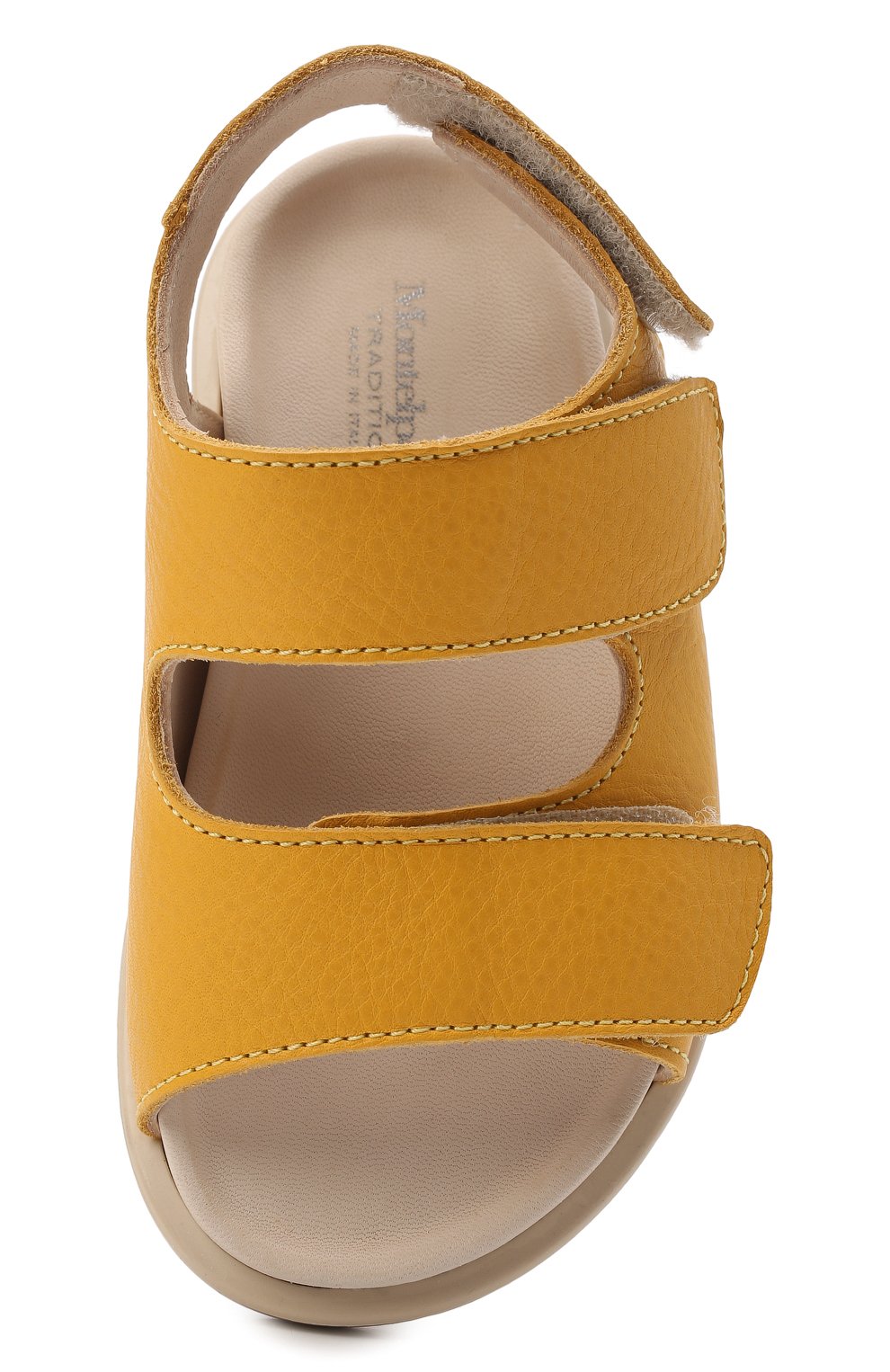 Мужского кожаные сандалии MONTELPARE TRADITION желтого цвета, арт. MT1101/B0MBER/18-26 | Фото 4