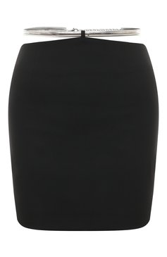 Женская шерстяная юбка DONDUP черного цвета, арт. G535/WS0111D/XXX | Фото 1 (Материал внешний: Шерсть; Стили: Гламурный; Длина Ж (юбки, платья, шорты): Мини; Женское Кросс-КТ: Юбка-одежда; Материал подклада: Синтетический материал)