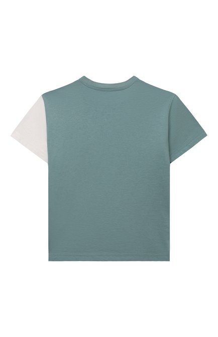 Детская хлопковая футболка IL GUFO синего цвета, арт. P23TS328MF001/5A-8A | Фото 2 (Рукава: Короткие; Материал внешний: Хлопок)