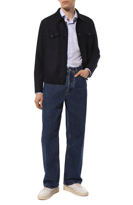 Мужская шерстяная куртка-руба шка HARRIS WHARF LONDON темно-синего цвета, арт. C9331MLX | Фото 2 (Материал внешний: Шерсть; Длина (верхняя одежда): Короткие; Рукава: Длинные; Мужское Кросс-КТ: шерсть и кашемир; Кросс-КТ: Куртка; Стили: Кэжуэл; Материал сплава: Проставлено; Драгоценные камни: Проставлено; Региональные ограничения белый список (Axapta Mercury): Не проставлено)