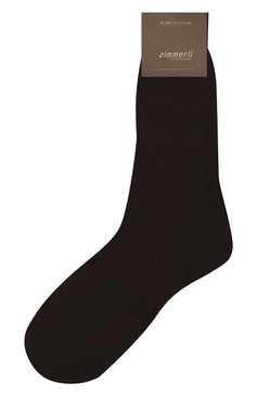 Мужские хлопковые носки ZIMMERLI темно-коричневого цвета, арт. 2501 | Фото 1 (Кросс-КТ: бельё; Материал сплава: Проставлено, Проверено; Нос: Не проставлено; Материал внешний: Хлопок; Статус проверки: Проверено, Проверена категория)