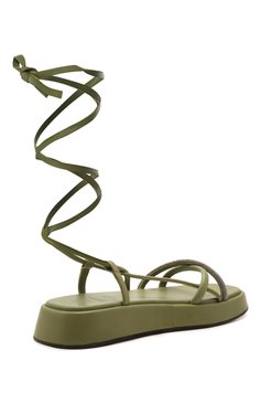 Женские кожаные сандалии BRUNELLO CUCINELLI зеленого цвета, арт. MZ0PG2173 | Фото 5 (Подошва: Платформа; Материал внутренний: Натуральная кожа; Материал сплава: Проставлено; Драгоценные камни: Проставлено)