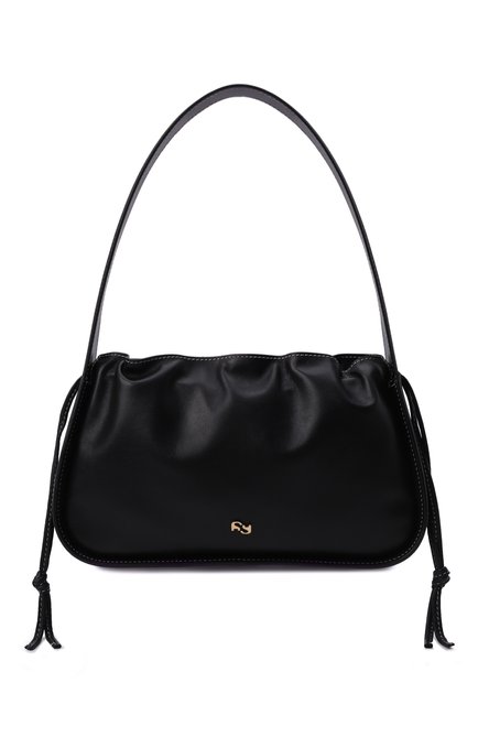 Женская сумка scrunch YUZEFI черного цвета, арт. YUZC0-HB-SC-00 | Фото 1 (Размер: medium; Материал: Натуральная кожа; Сумки-технические: Сумки top-handle)