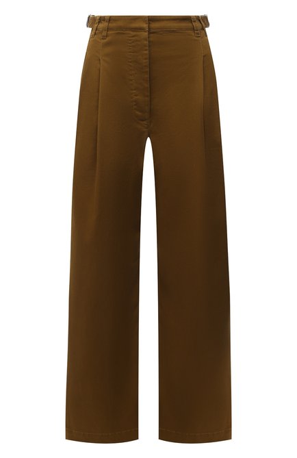 Женские хлопковые брюки PROENZA SCHOULER WHITE LABEL хаки цвета по цене 43100 руб., арт. WL2136097-AC115 | Фото 1
