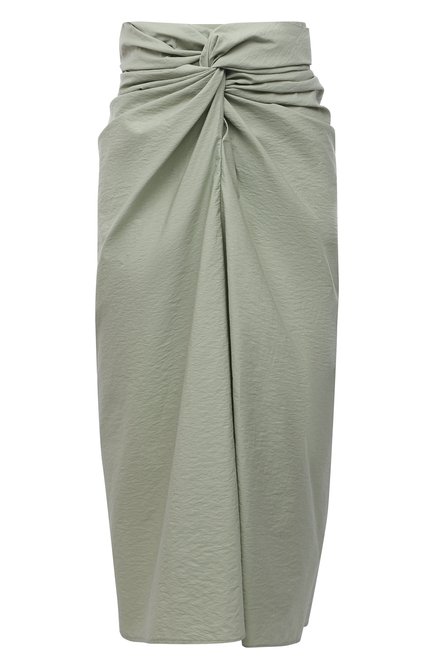 Женская хлопковая юбка BRUNELLO CUCINELLI светло-зеленого цвета по цене 149500 руб., арт. M0F79G3224 | Фото 1
